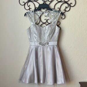 Elegant Lace Dress in Champagne